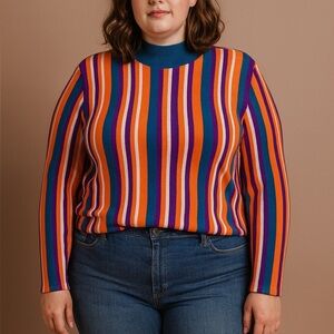 NWT Victor Glemaud x Target Multicolor Vertical Stripes Knit Sweater Top Sz 4X